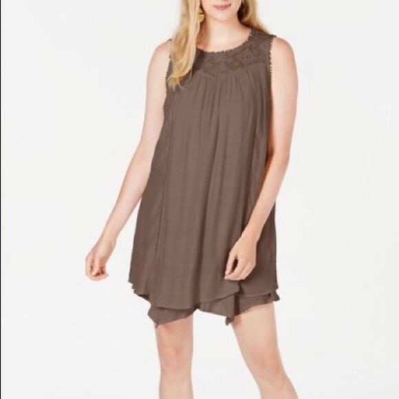 Style & Co Lace-Yoke Handkerchief-Hem A-Line dress - Picture 1 of 5